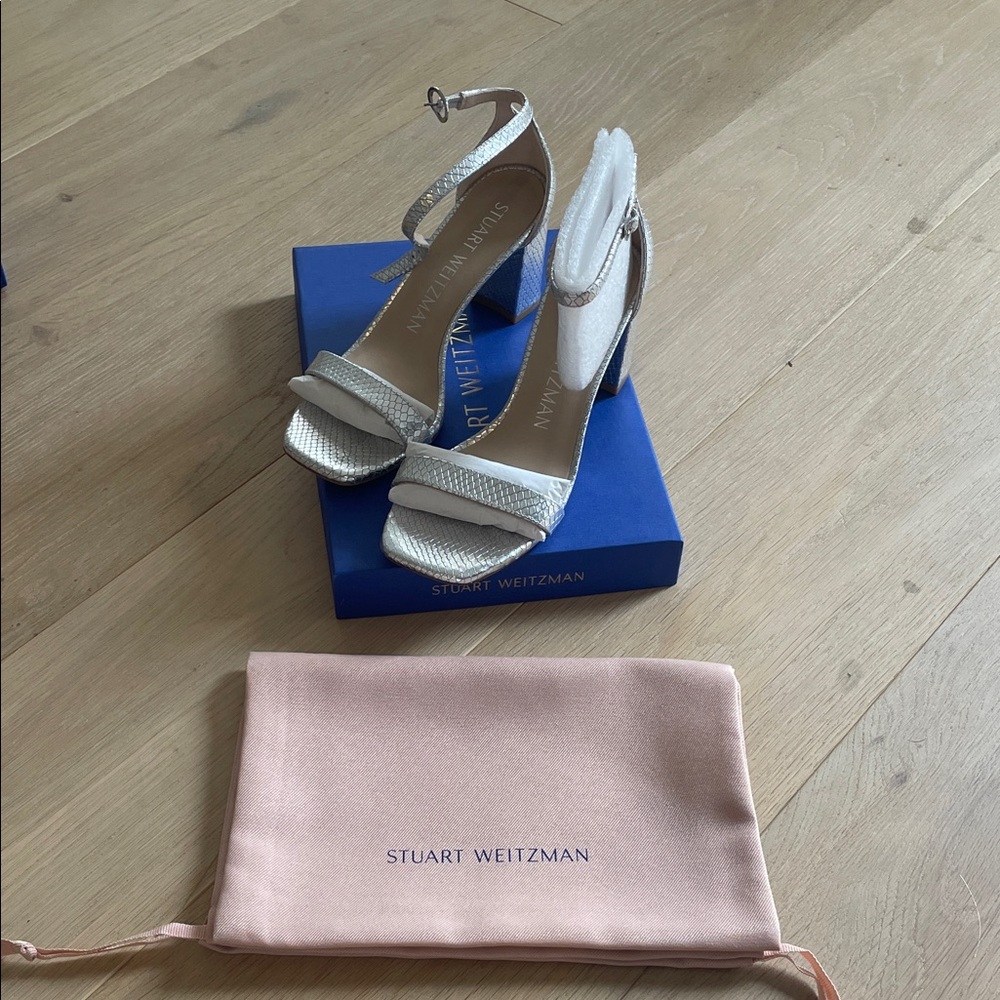 Stuart Weitzman Metallic Silver Heels